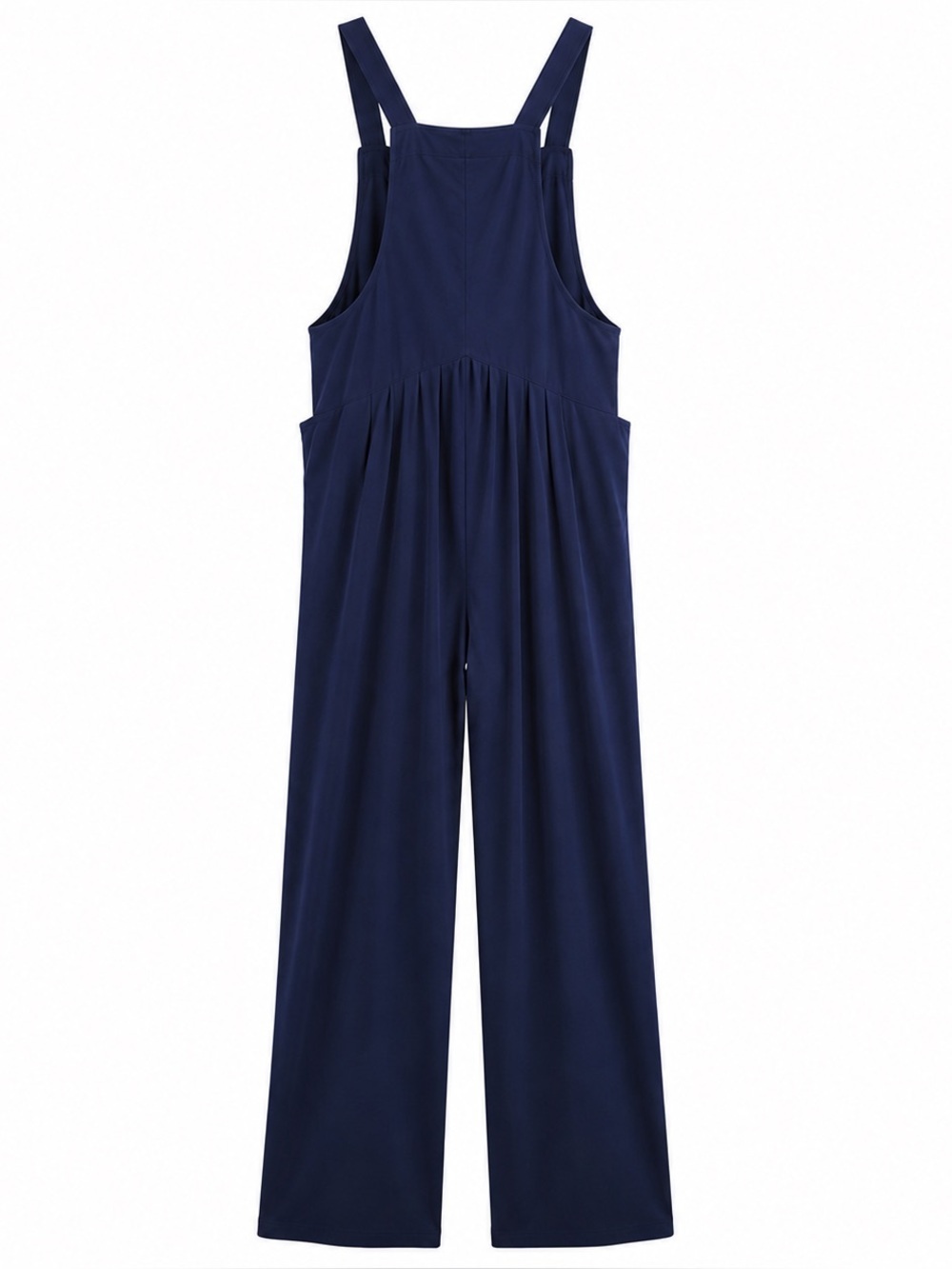 Halara Adjustable Strap Wide Leg Jumpsuit Navy Overalls Pockets M NWT - Picture 3 of 4